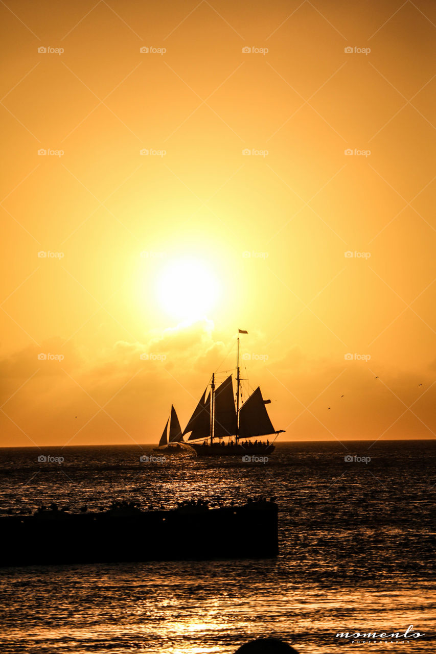 Sunset ship