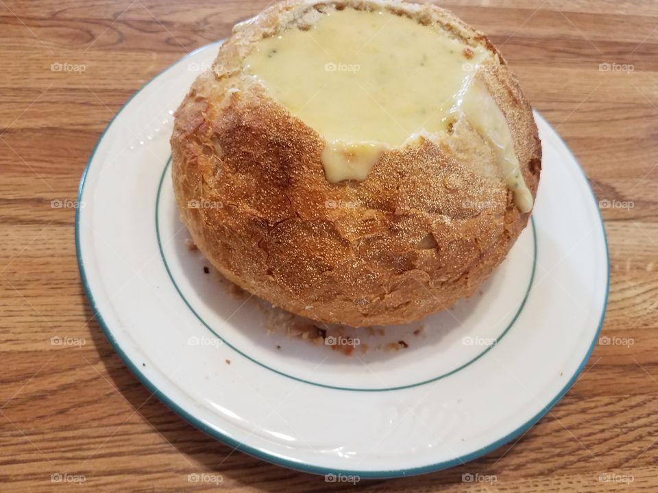 broccoli cheddar soup bowl