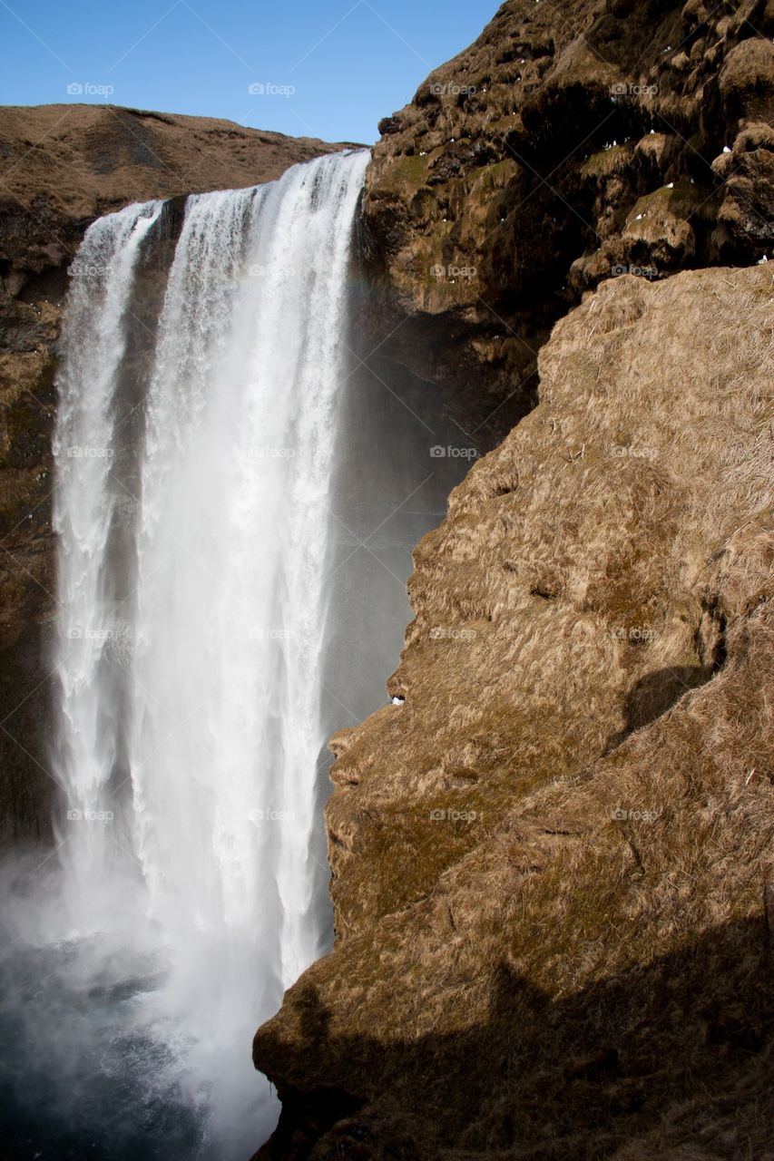 Directly above shot of waterfall