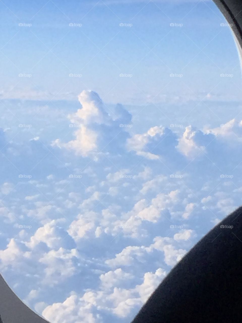 Cloudy sky seen through skylight