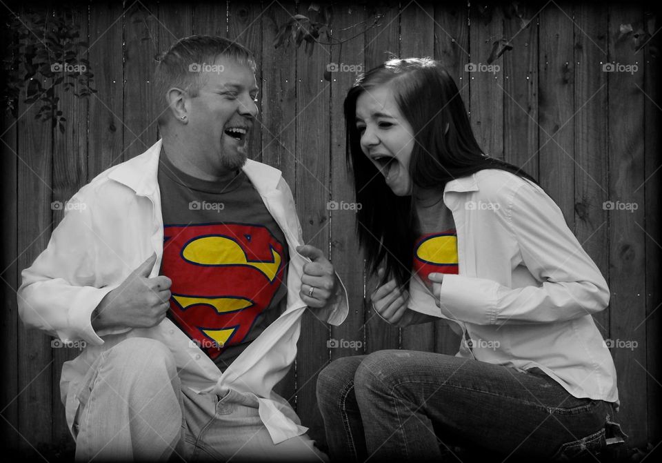 superhero. father and daughter loving their time spent together