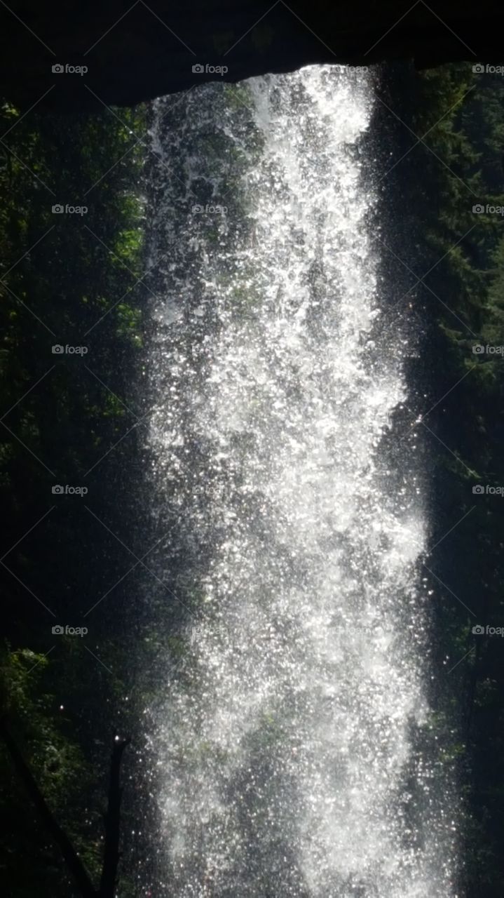 inside a waterfall