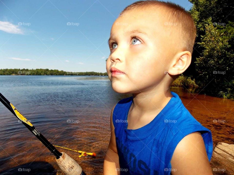 Toddler fishing