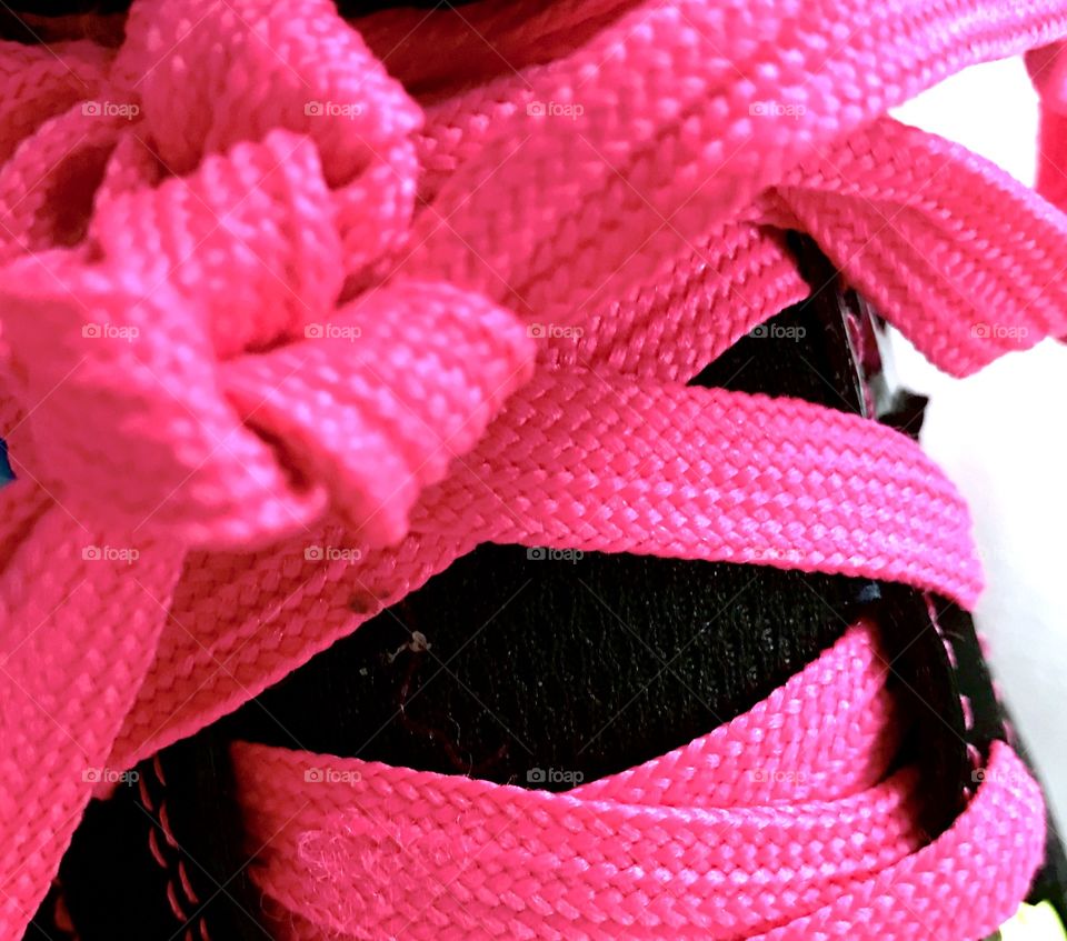 Pink shoe strap