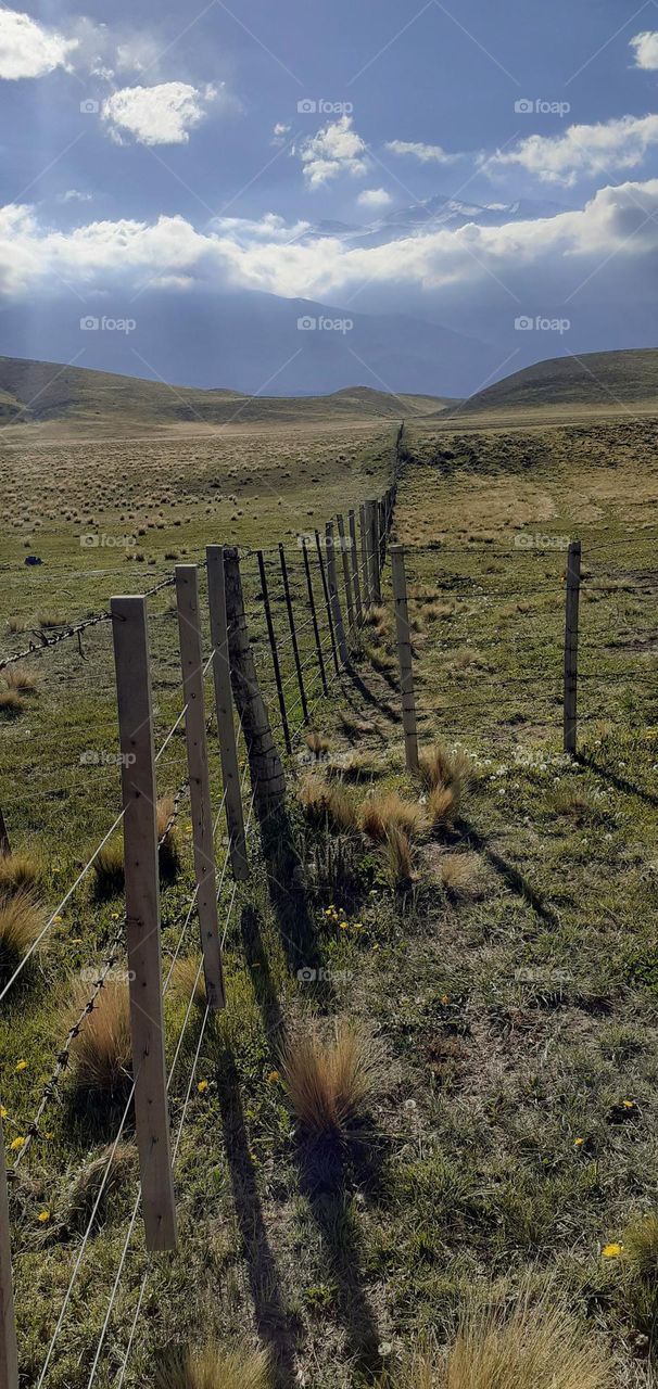 alambrado o límite de campos