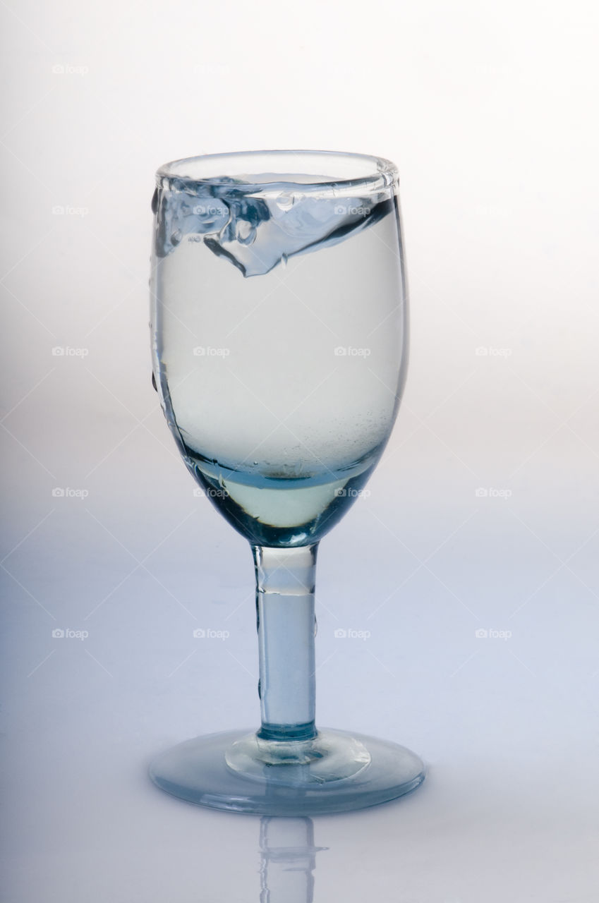 Glas With water on White background