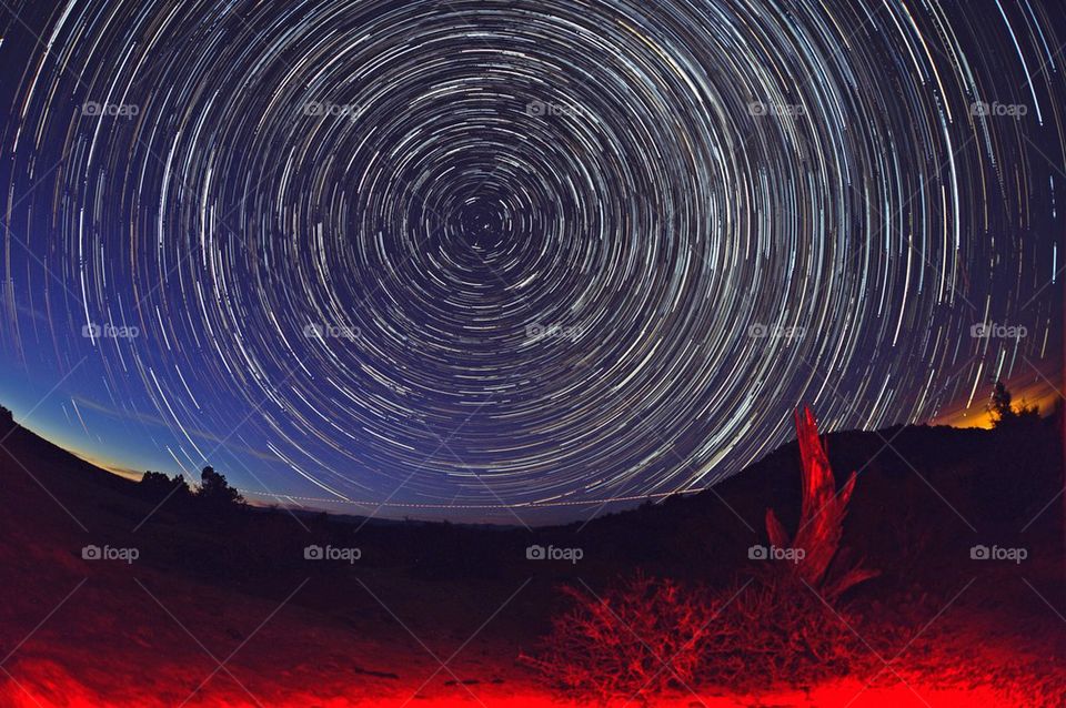 Stair trails at night