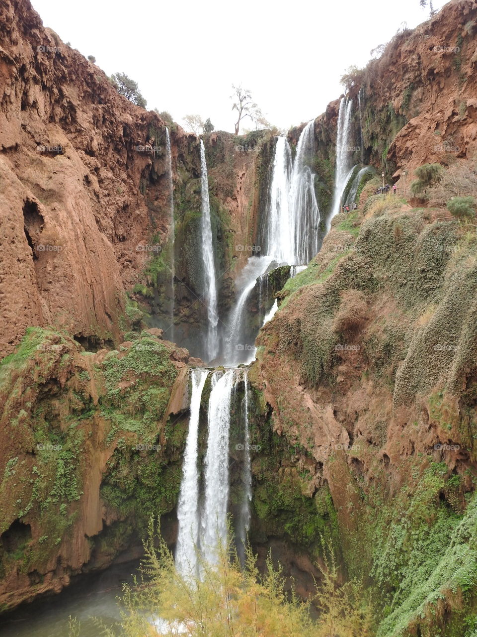 High angle view of waterfall