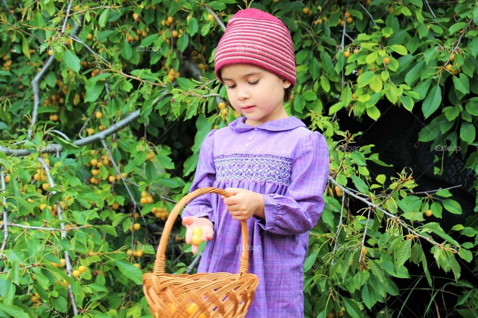 Girl in purple dress