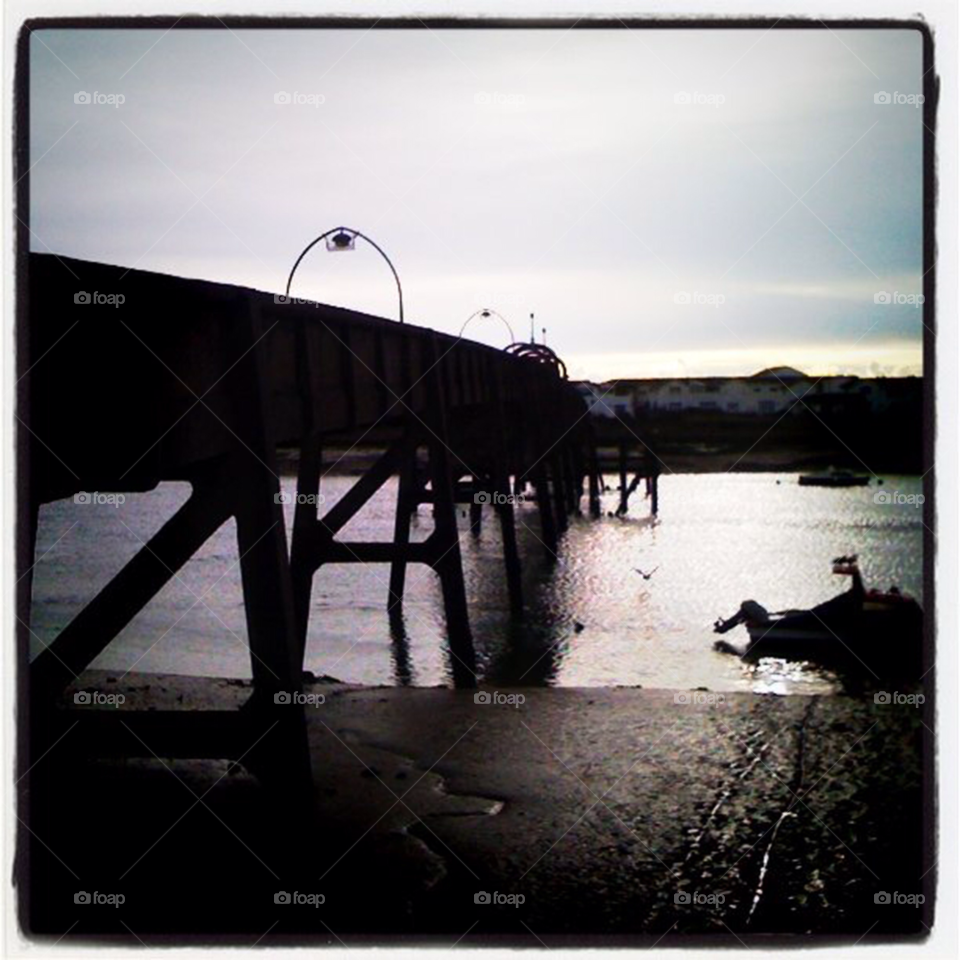 river concrete bridge boat by SmileItsJo