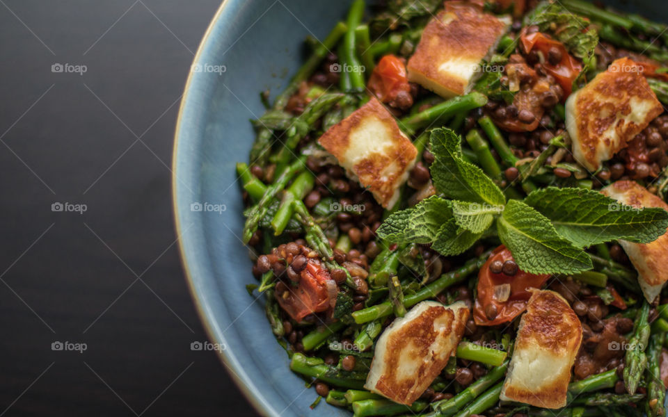 High angle view of food