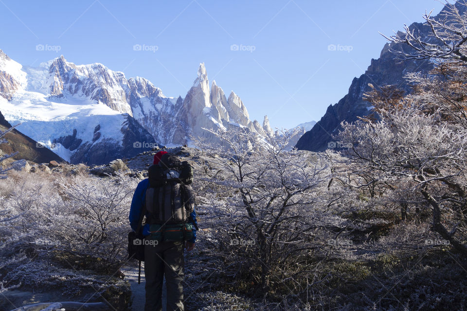 Winter nature - Cerro torre near El Chalten in Patagonia Argentina.