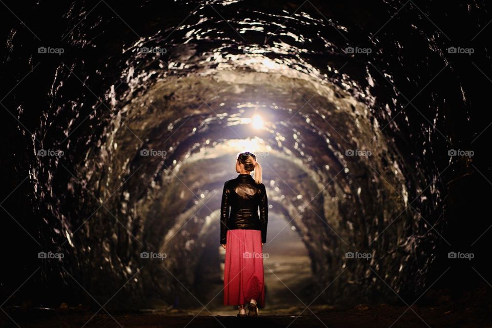 Lady in a tunnel