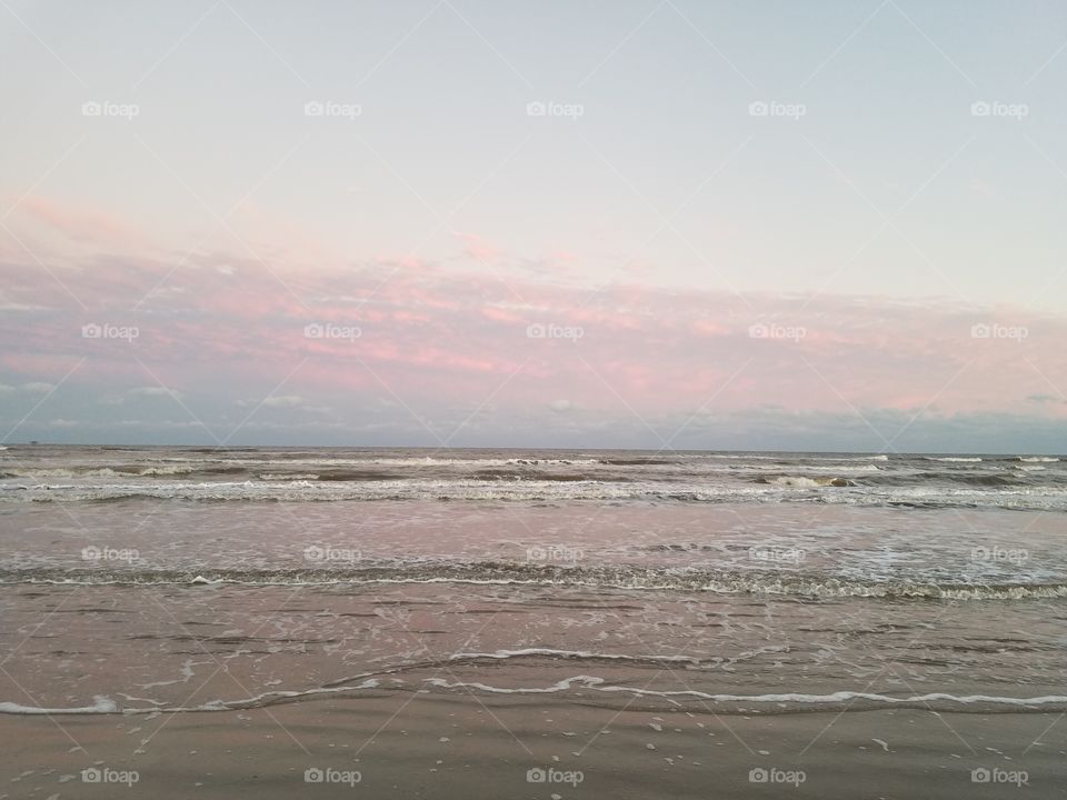 Pink sunset on the Gulf of Mexico