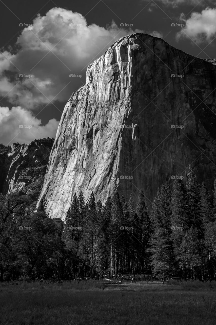 El Capitan at Yosemite National Park in Black and White 