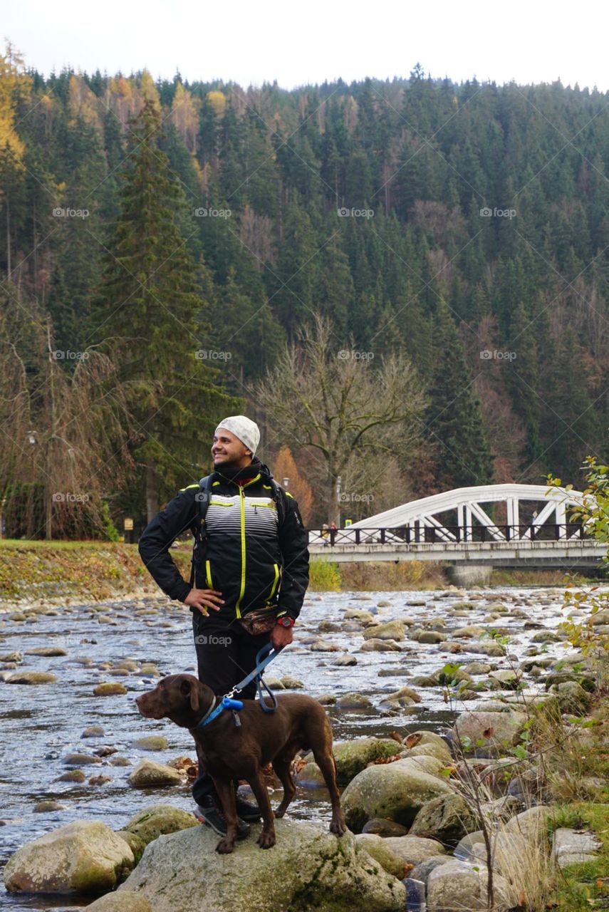 Nature#forest#river#bridge#human