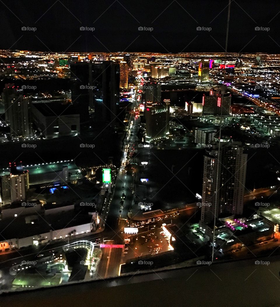 Las Vegas aerial view at night