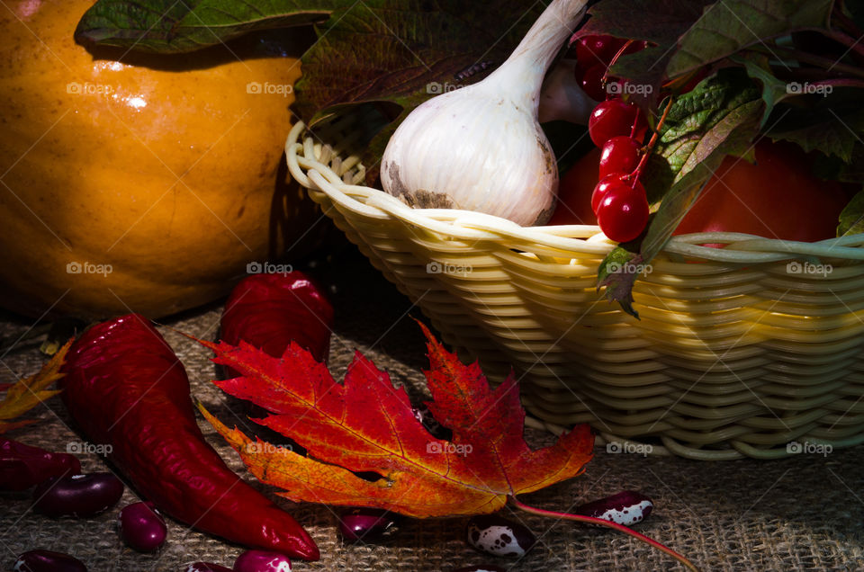 still life with vegetables