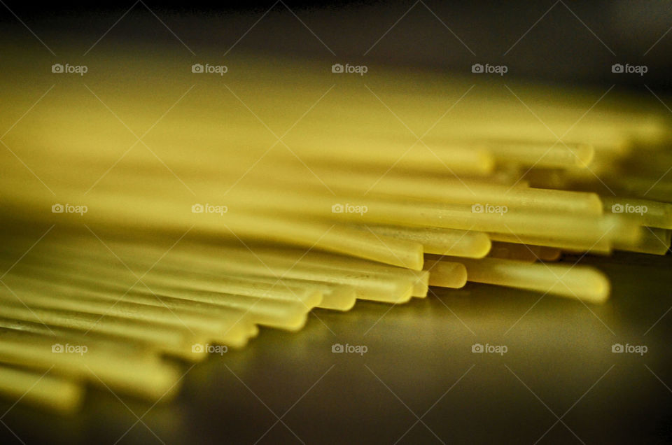 Close-up of raw spaghetti