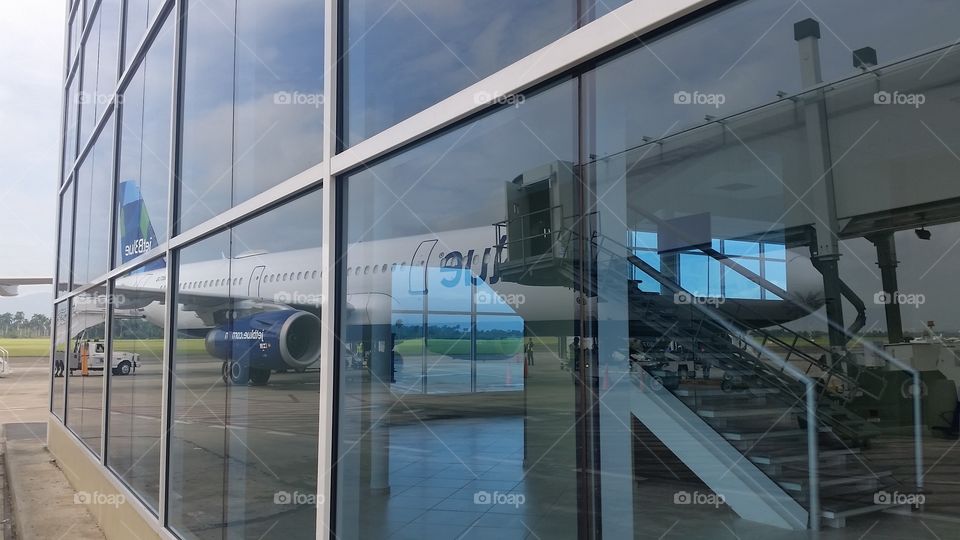 reflections of commercial airline