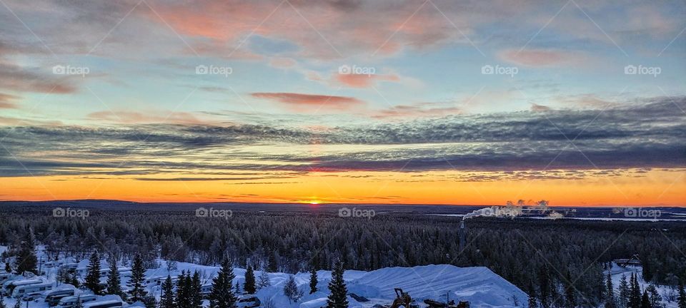 Sunrise in Lapland, Finland