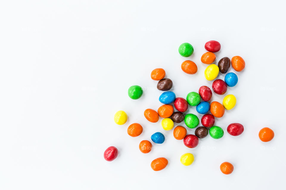 Sweet candies flatlay 