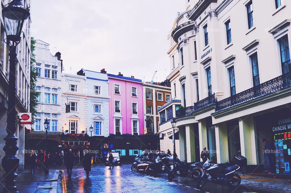 Rainy afternoon in London, England.