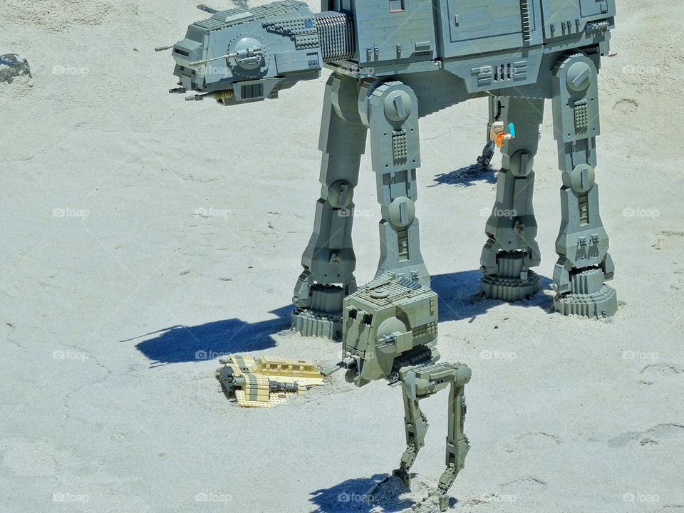 Star Wars Diorama. Diorama Of Imperial AT-AT Walkers On Ice Planet Hoth
