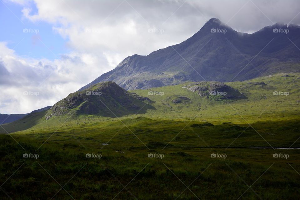 sky green grass scotland by faabix