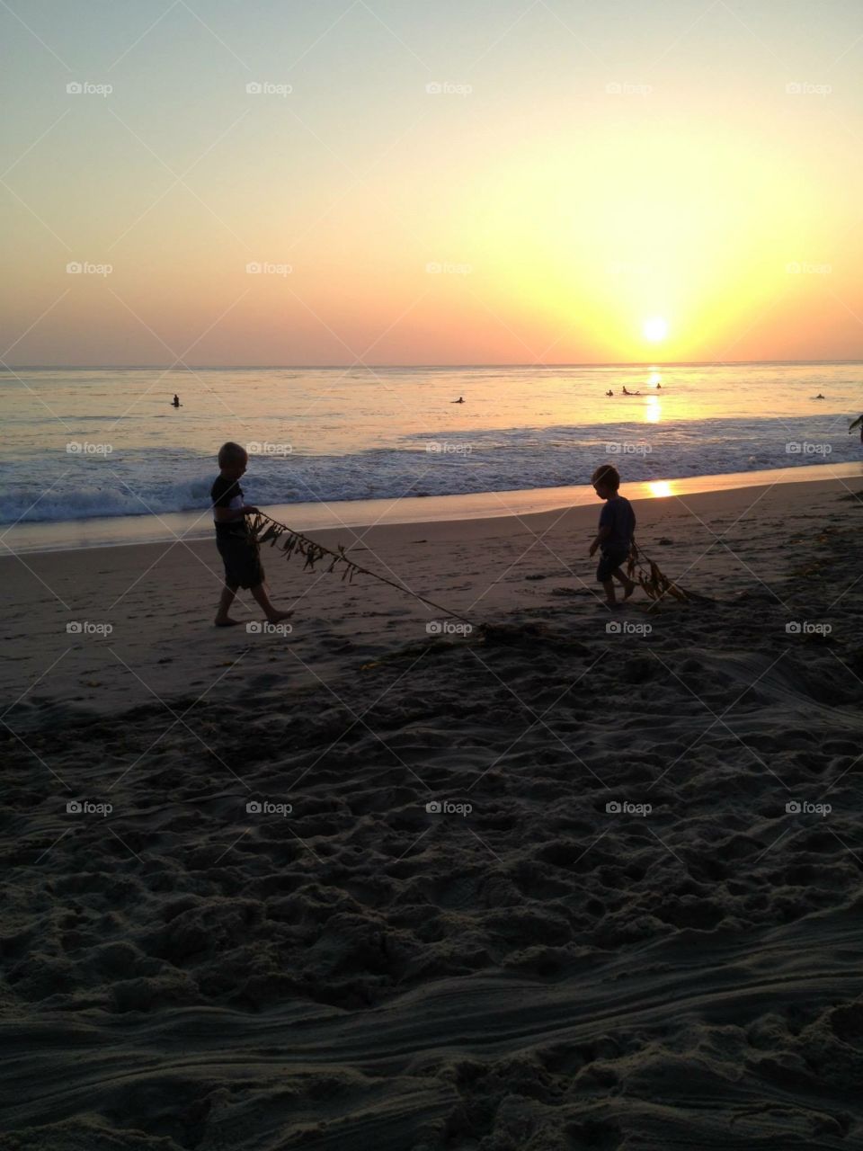 Beach Babies California Coast Sunset
