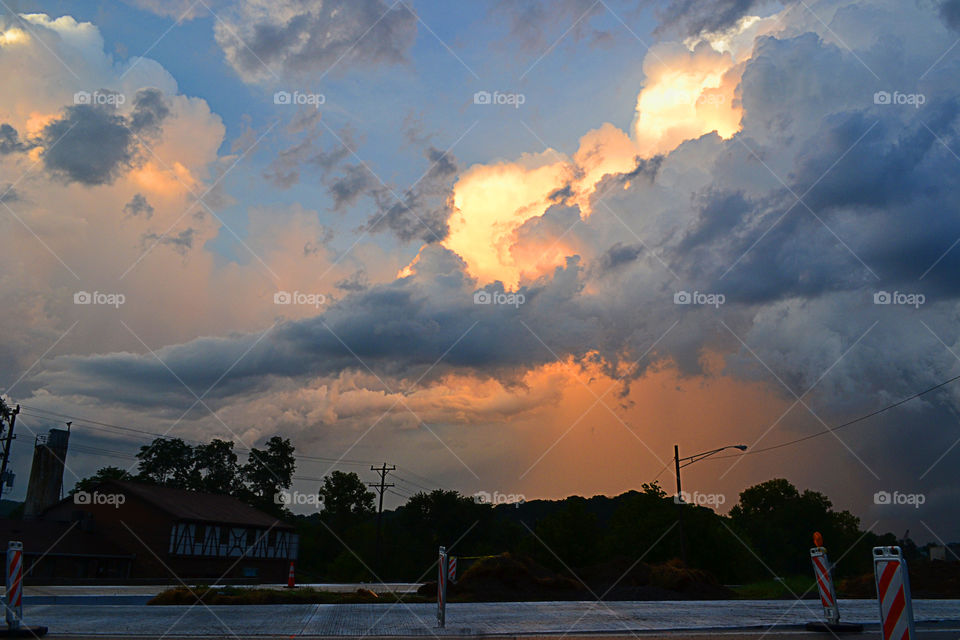 The storm is taking the sun. A big storm just came in now it's leaving with the sun.