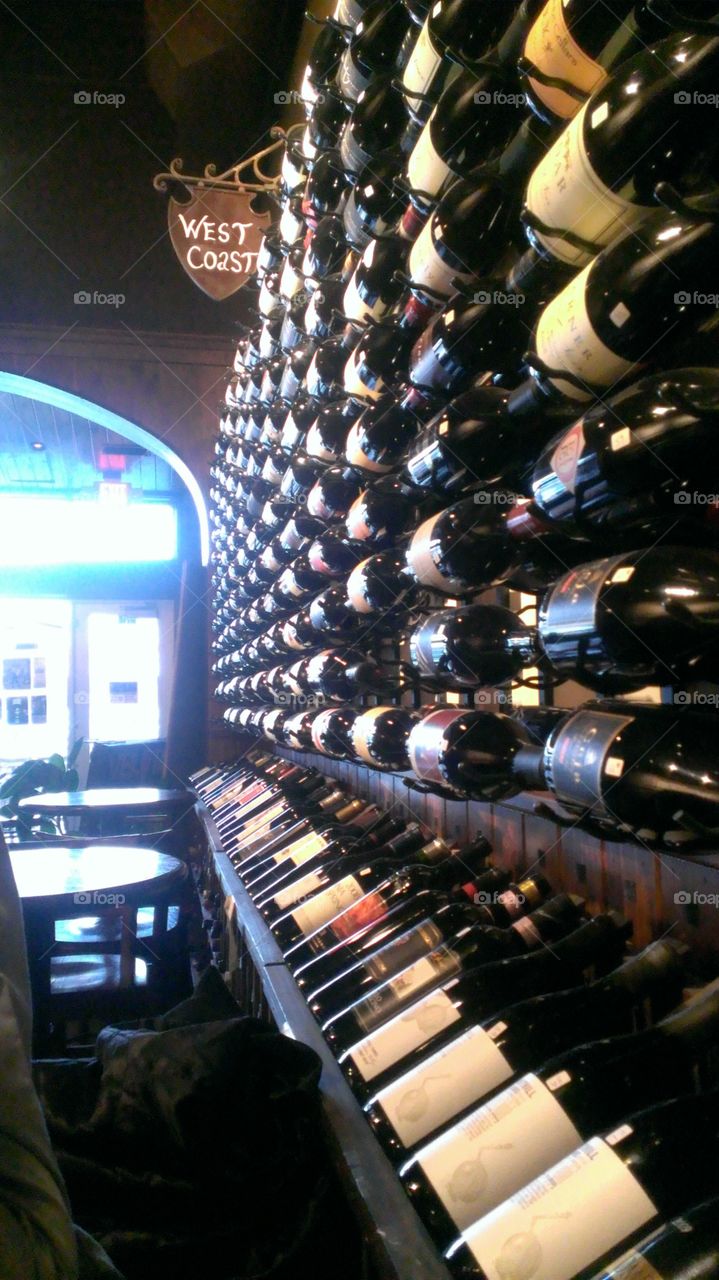 Wall of Wines. Wall at Veritas Wine Bar, a delicious Valentines evening