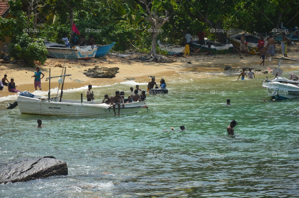 Swimming at the ocean Sri Lanka
