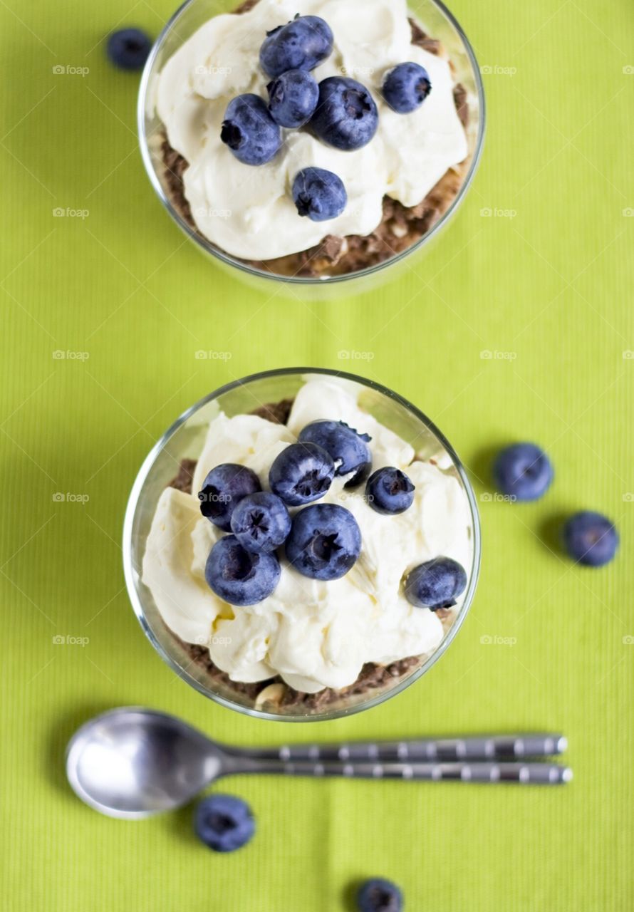 Yogurt, Blueberry, Cream, Dairy, Sweet