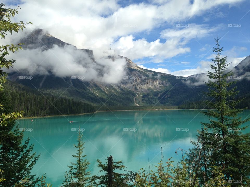 Mountain reflection on lake