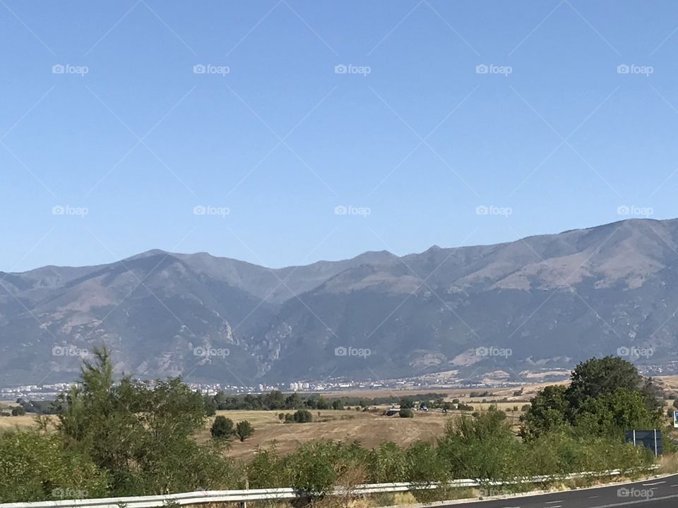 The Balkan range in the rose valley of Bulgaria- the mountains are big and broad 