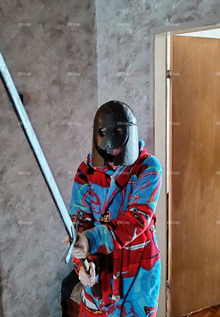 Woman with helmet and sword