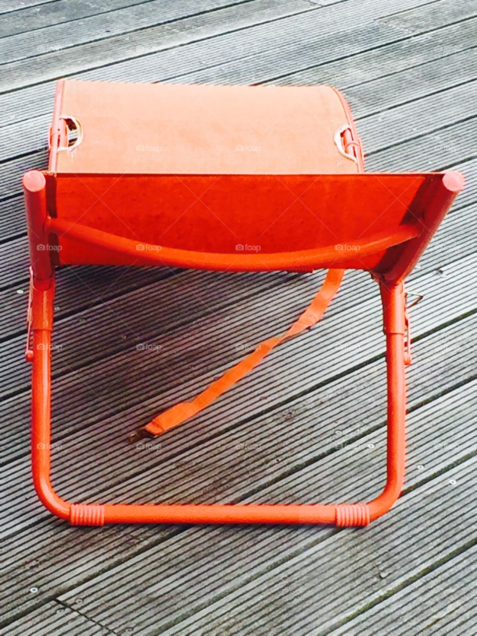 Orange deck chair