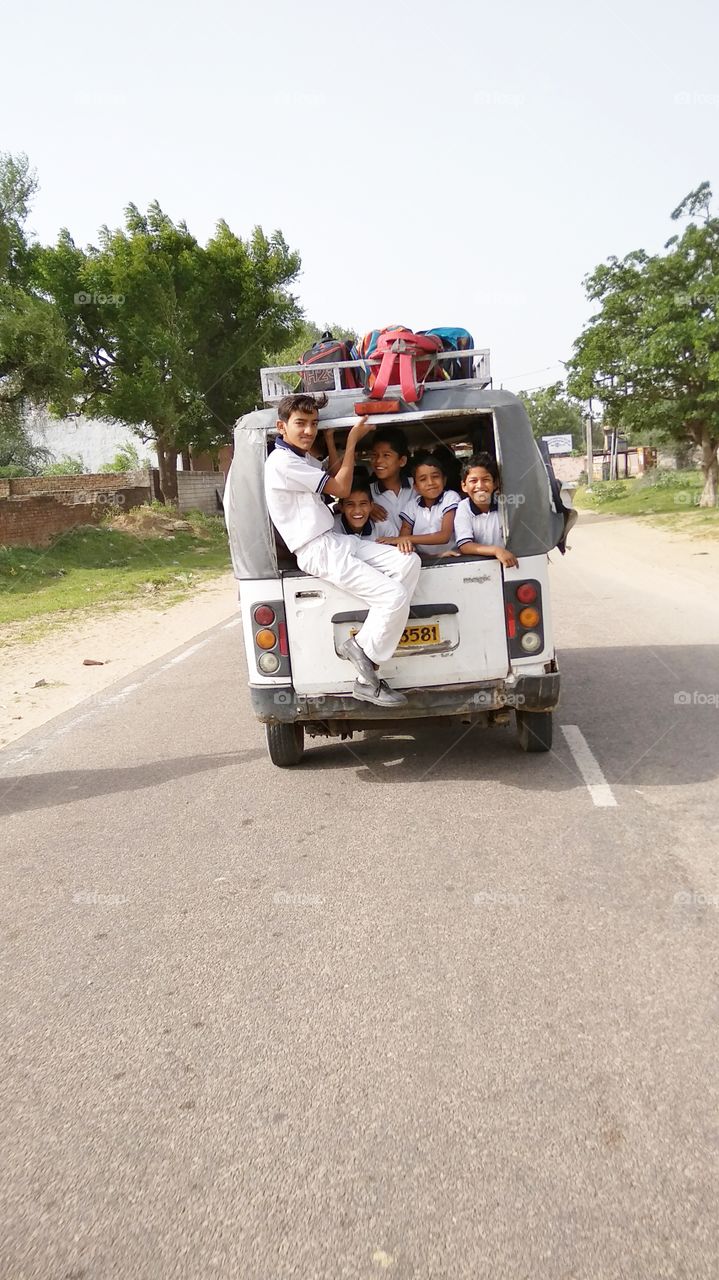 Children going to school