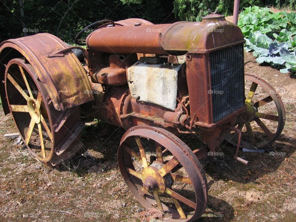 Old rusty farming equipment