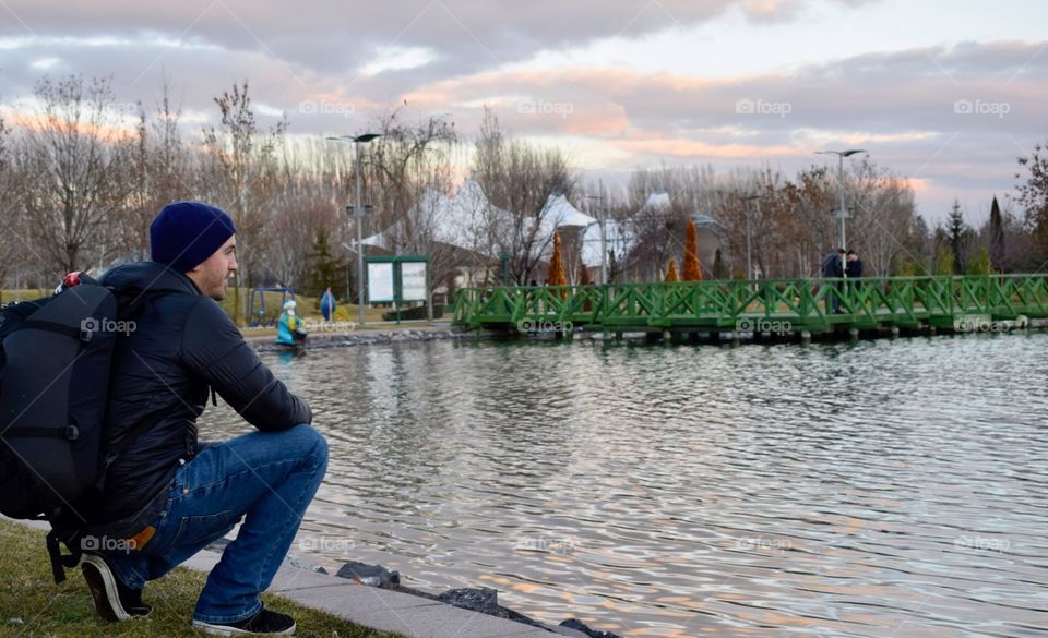 Self reflecting by the water