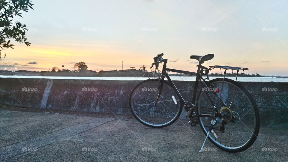 sunset and bicycle