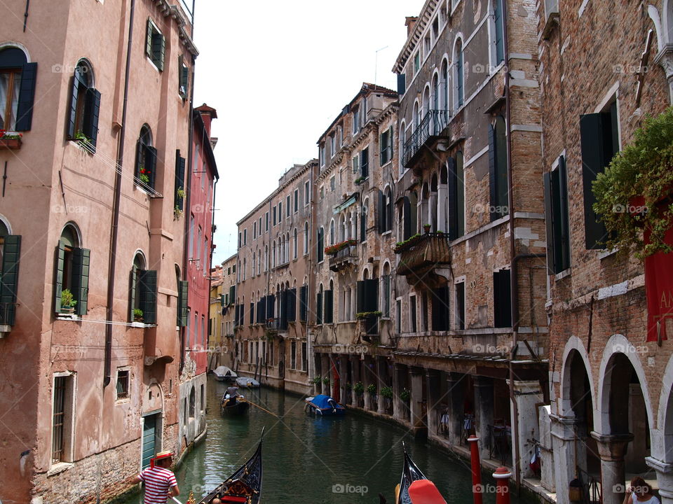boats in the canal's of Venice