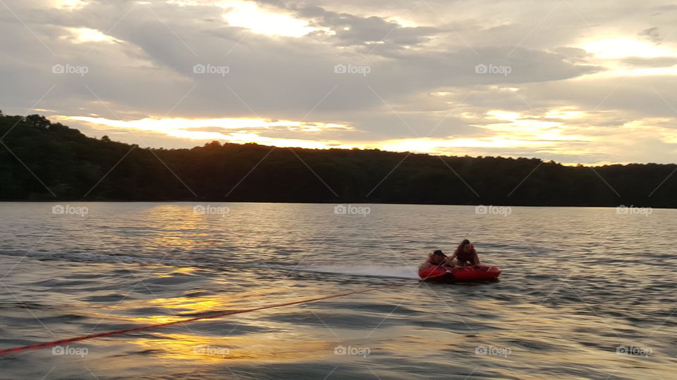 Water, Sunset, Lake, Watercraft, Dawn