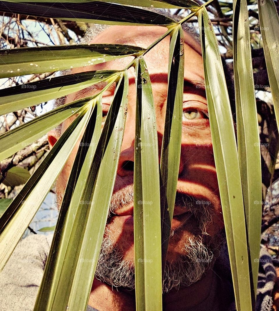 Green eyes getting in touch with nature on a nature hike