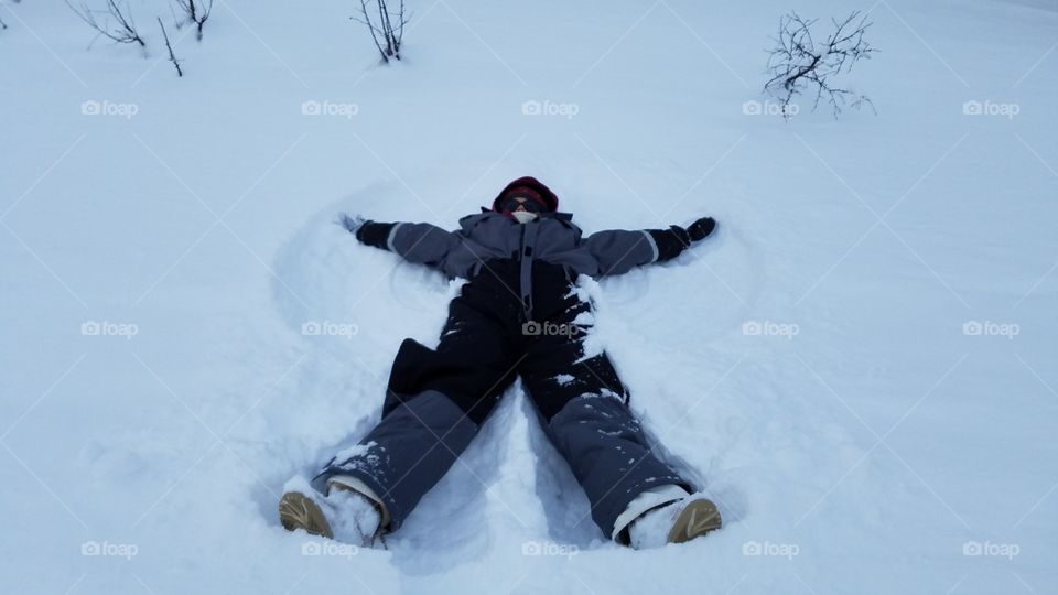 Making a snow angel