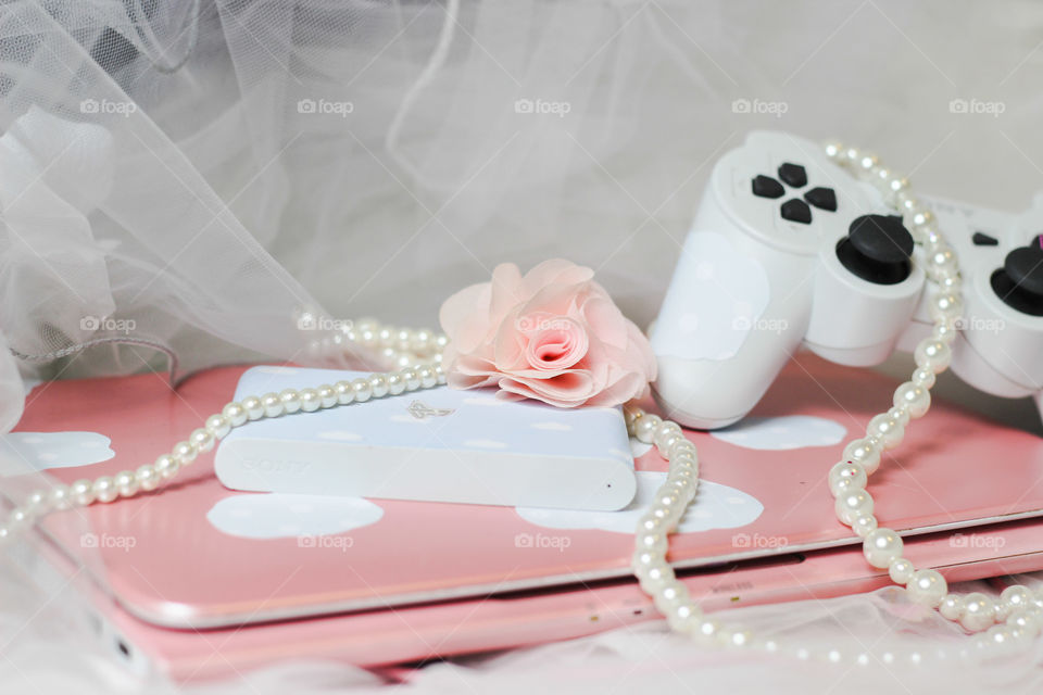 kawaii pink notebook girl gaming 