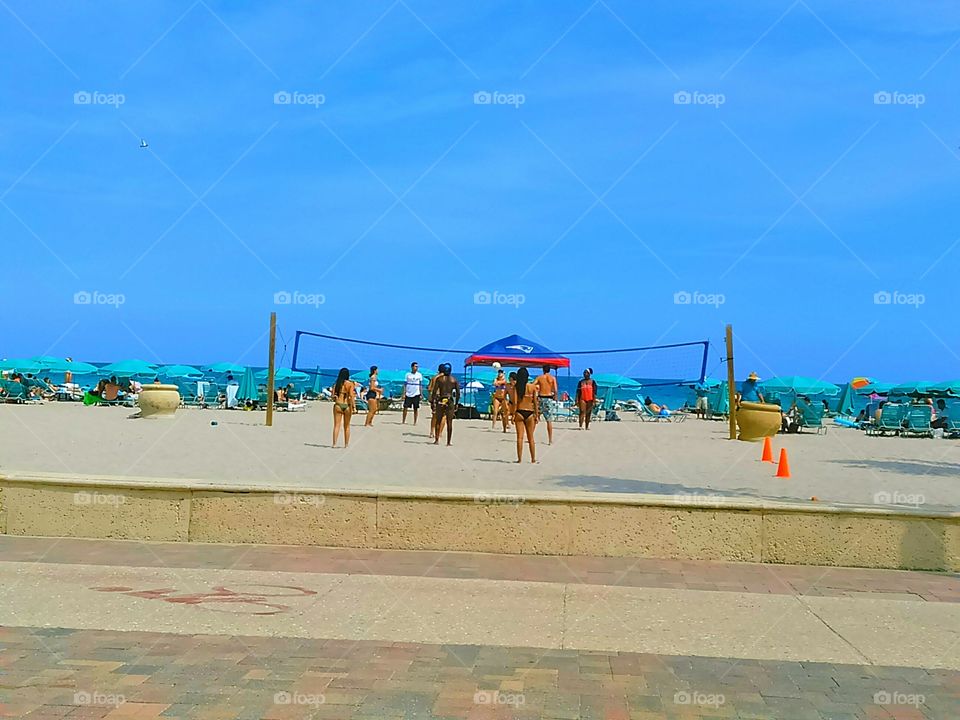 Volleyball game on beach in Florida