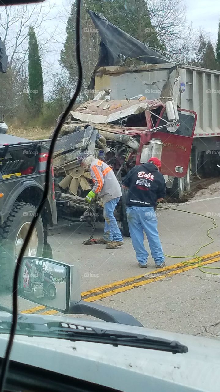 poor guy. car lost control and went under him. killed a mother and son.