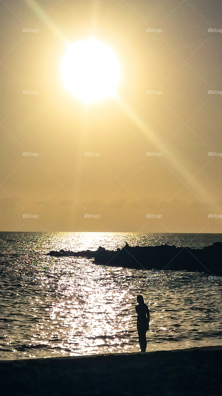 summer sunset at the beach